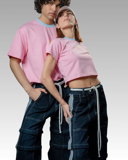 models posing in 3 Way Detachable Jeans