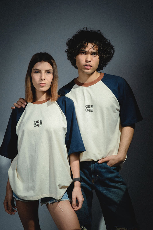 Male and female model wearing Baseball Oversized T-shirt