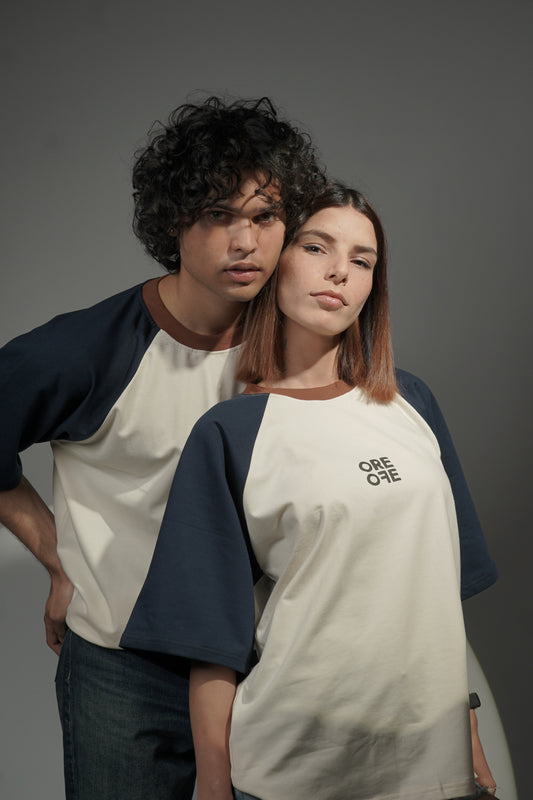 Male and female model wearing Baseball Oversized T-shirt