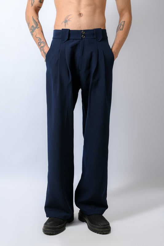 Korean-inspired trousers, designed with clean lines and a modern silhouette